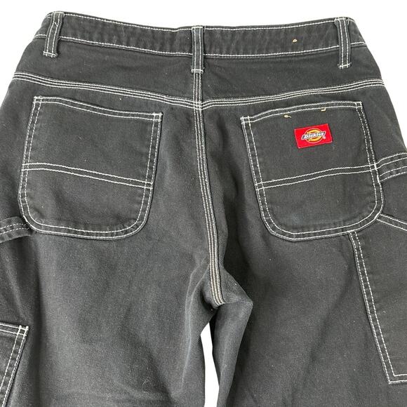 Dickies Carpenter Jeans Womens Size 28 Black with White Stitching Skater - Picture 1 of 7
